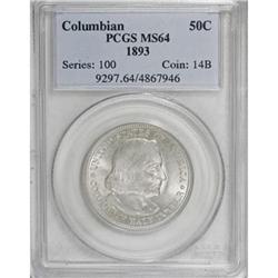 1893 50C Columbian MS64 PCGS
