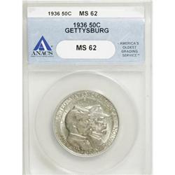 1936 50C Gettysburg MS62 ANACS