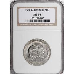 1936 50C Gettysburg MS64 NGC