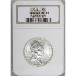 1918 50C Lincoln MS66 NGC