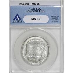 1936 50C Long Island MS65 ANACS