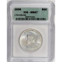 1936 50C Lynchburg MS67 ICG