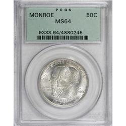 1923-S 50C Monroe MS64 PCGS