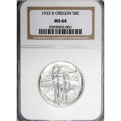 1933-D 50C Oregon MS64 NGC