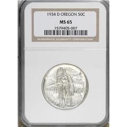 1934-D 50C Oregon MS65 NGC