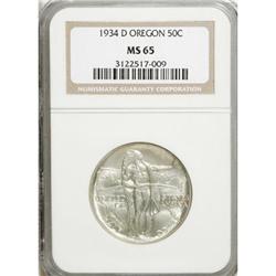 1934-D 50C Oregon MS65 NGC