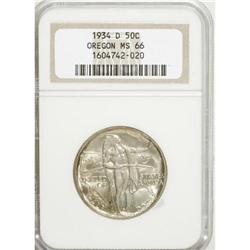 1934-D 50C Oregon MS66 NGC