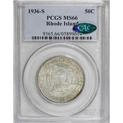 1936-S 50C Rhode Island MS66 PCGS
