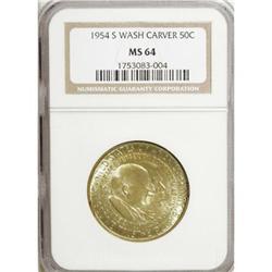 1954-S 50C Washington-Carver MS64 NGC
