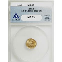 1903 G$1 Louisiana Purchase/McKinley MS63 ANACS