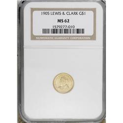 1905 G$1 Lewis and Clark MS62 NGC