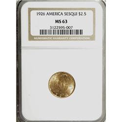 1926 $2 1/2 Sesquicentennial MS63 NGC