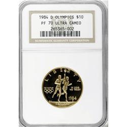 1984-D G$10 Olympic Gold Ten Dollar Deep Cameo PR70 NGC