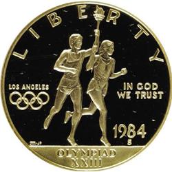 1984-S G$10 Olympic Gold Ten Dollar Deep Cameo PR70 NGC