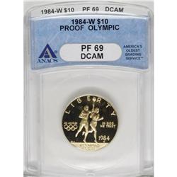 1984-W G$10 Olympic Gold Ten Dollar Deep Cameo PR69 ANA