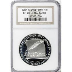 1987-S $1 Constitution Silver Dollar Deep Cameo PR70 NG