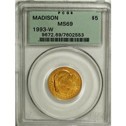 1993-W G$5 Bill of Rights Gold Five Dollar MS69 PCGS