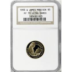 1993-W G$5 Bill of Rights Gold Five Dollar Deep Cameo P