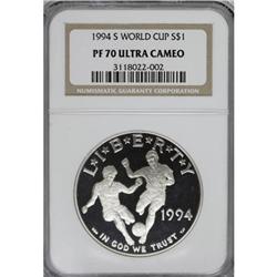 1994-S $1 World Cup Silver Dollar Deep Cameo PR70 NGC