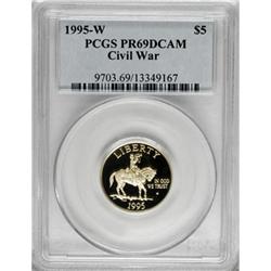 1995-W G$5 Civil War Gold Five Dollar Deep Cameo PR69 P