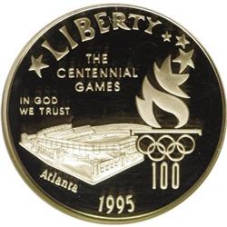 1995-W G$5 Olympic/Stadium Gold Five Dollar Deep Cameo