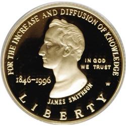 1996-W G$5 Smithsonian Gold Five Dollar Deep Cameo PR69