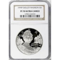 1999-P $1 Dolley Madison Silver Dollar Deep Cameo PR70
