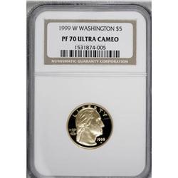 1999-W G$5 Washington Gold Five Dollar Deep Cameo PR70