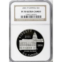 2001-P $1 Capitol Visitor's Center Silver Dollar Deep C
