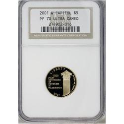 2001-W $5 Capitol Visitor's Center Half Eagle MS70 NGC