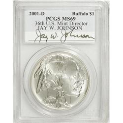 2001-D $1 Buffalo Silver Dollar MS69 PCGS