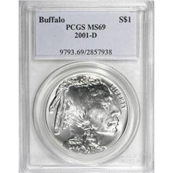 2001-D $1 Buffalo Silver Dollar MS69 PCGS