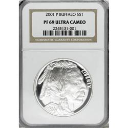 2001-P $1 Buffalo Silver Dollar Deep Cameo PR69 NGC