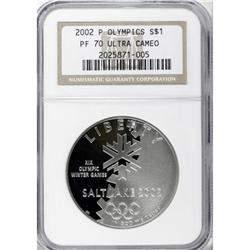 2002-P $1 Olympics Silver Dollar Deep Cameo PR70 NGC