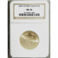 2003-W G$10 First Flight Gold Eagle MS70 NGC