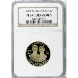 2003-W G$10 First Flight Gold Eagle Deep Cameo PR69 NGC