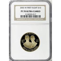 2003-W G$10 First Flight Gold Eagle Deep Cameo PR70 NGC
