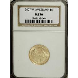 2007-W $5 Jamestown MS70 NGC