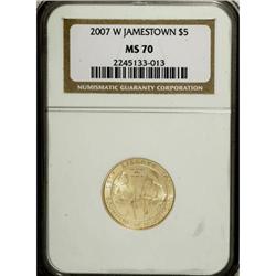 2007-W $5 Jamestown MS70 NGC