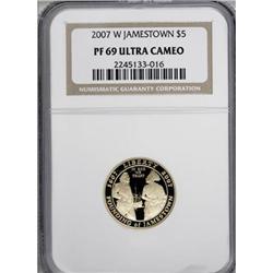 2007-W $5 Jamestown Deep Cameo PR69 NGC
