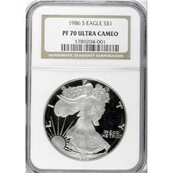 1986-S $1 Silver Eagle Deep Cameo PR70 NGC