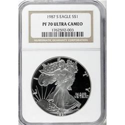1987-S $1 Silver Eagle Deep Cameo PR70 NGC