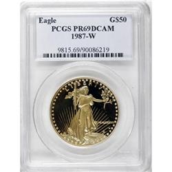 1987-W G$50 One-Ounce Gold Eagle Deep Cameo PR69 PCGS