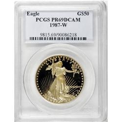 1987-W G$50 One-Ounce Gold Eagle Deep Cameo PR69 PCGS