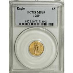 1989 G$5 Tenth-Ounce Gold Eagle MS69 PCGS