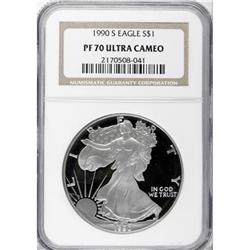 1990-S $1 Silver Eagle Deep Cameo PR70 NGC