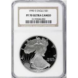1990-S $1 Silver Eagle Deep Cameo PR70 NGC