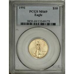 1991 G$10 Quarter-Ounce Gold Eagle MS69 PCGS