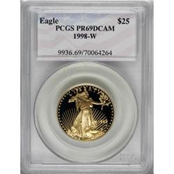 1998-W G$25 Half-Ounce Gold Eagle Deep Cameo PR69 PCGS
