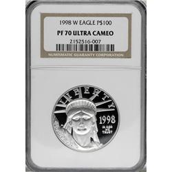 1998-W P$100 One-Ounce Platinum Eagle Deep Cameo PR70 N